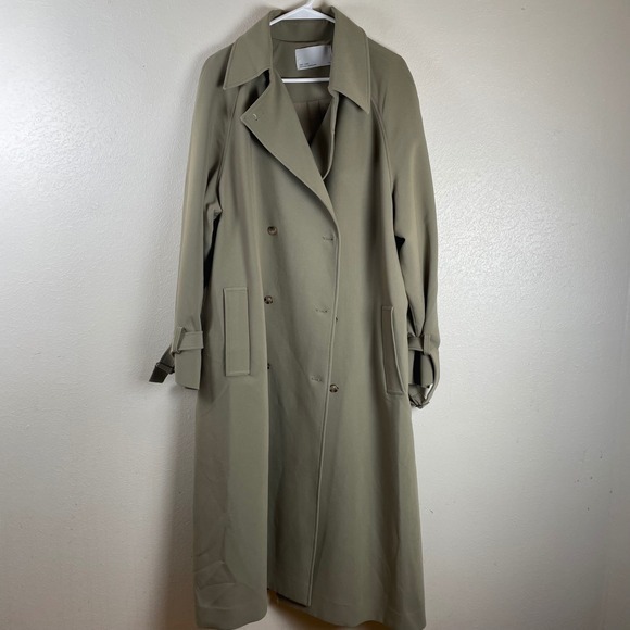 OAK + FORT Jackets & Blazers - OAK + FORT Long Trench Coat Khaki Double Breasted Women's M
